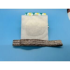 Stella & Dot Teal Silvertone Adjustable Toggle Cord Bracelet